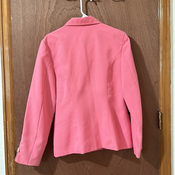 Size 6 Coral Pink Jacket and Skirt Suit by Christine V - Picture 4 of 7
